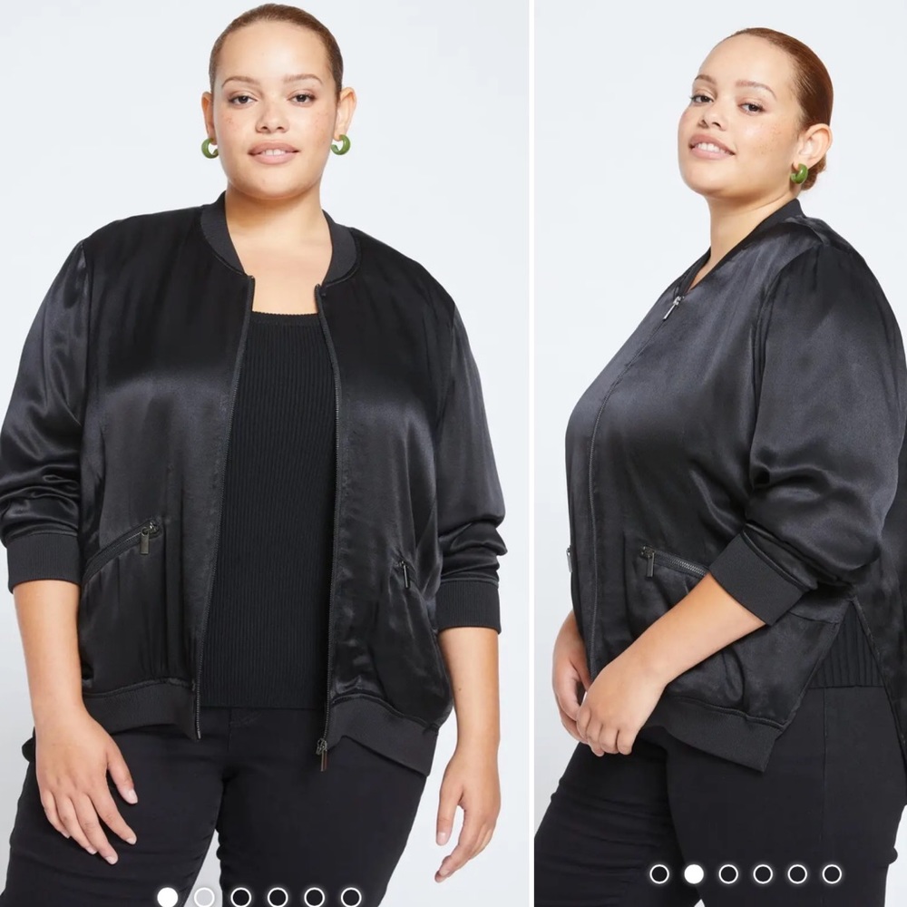 UNIVERSAL STANDARD Satin Bomber Jacket